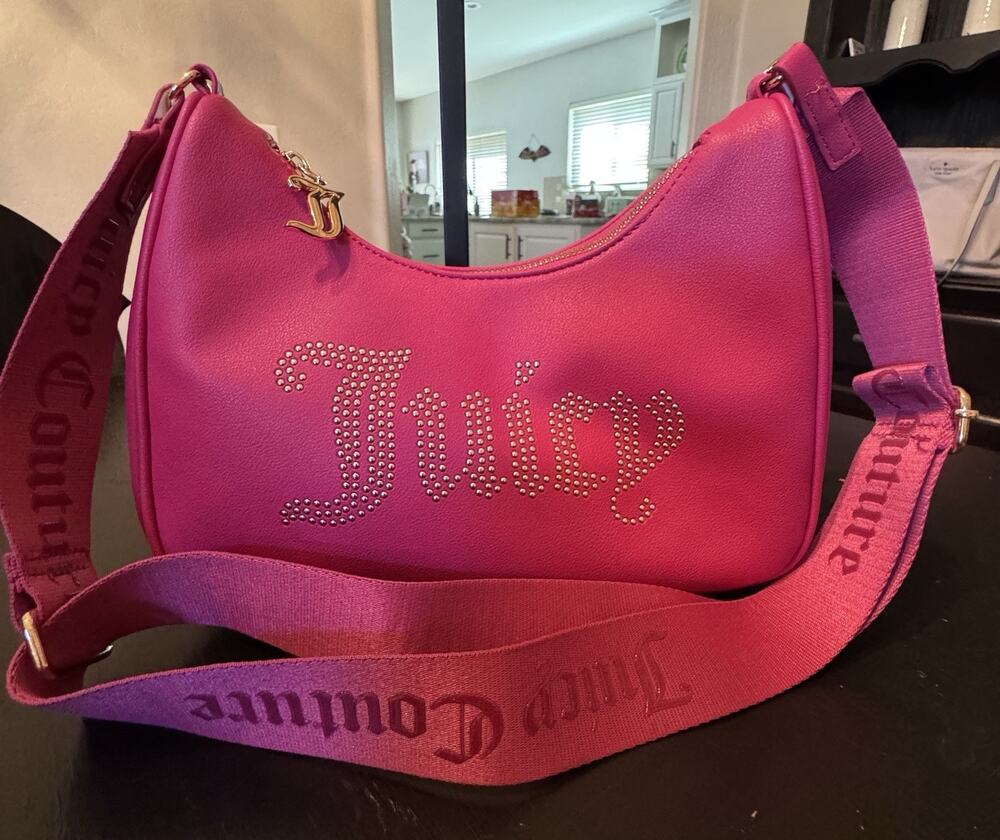 NWOT Bright Pink Juicy Couture Flash Obsession Studded Crossbody Bag